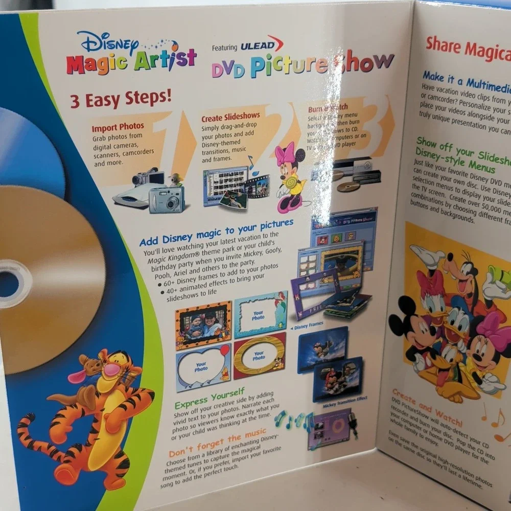 NWB Disney Magic Artist #968266 DVD Picture‎ Show CD-Rom Win. 98 SE/ME/2000/XP
